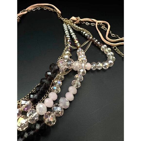 Ali Khan New York Pink, Purple and Grey Crystal Beaded Necklace - Picture 8 of 10